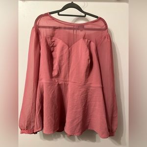 Torrid Pink Chiffon Peplum Shirt